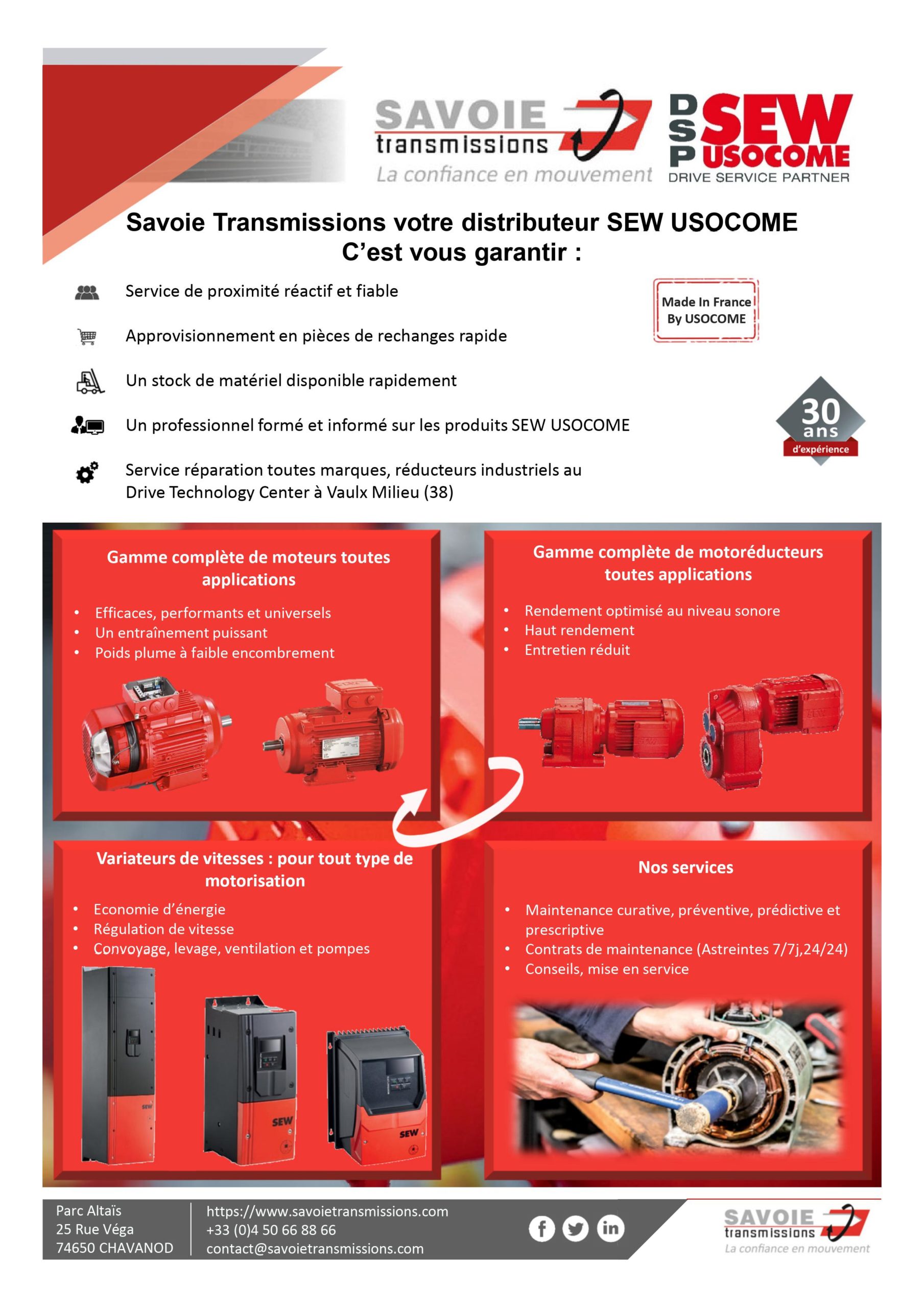 Savoie Transmissions - Distributeur DSP SEW USOCOME